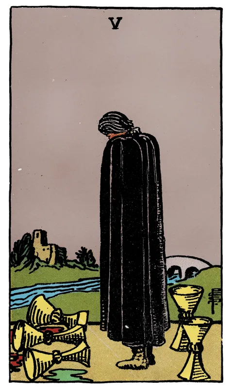 Five of Cups, Minor Arcana card from the Rider-Waite-Smith tarot