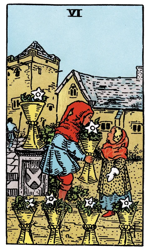 Six of Cups, Minor Arcana card from the Rider-Waite-Smith tarot