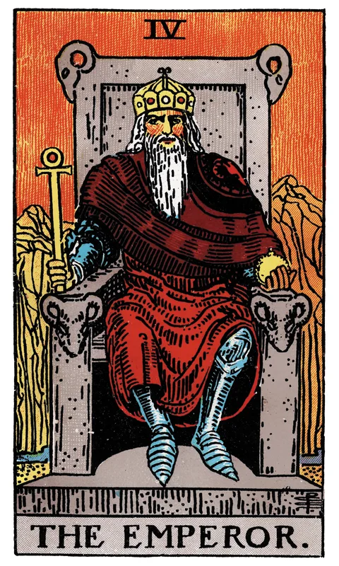 The Emperor (IV), Major Arcana card from the Rider-Waite-Smith tarot