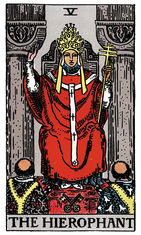 The Hierophant (V), Major Arcana card from the Rider-Waite-Smith tarot