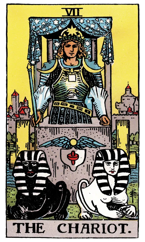 The Chariot (VII), Major Arcana card from the Rider-Waite-Smith tarot