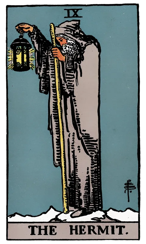 The Hermit (IX), Major Arcana card from the Rider-Waite-Smith tarot