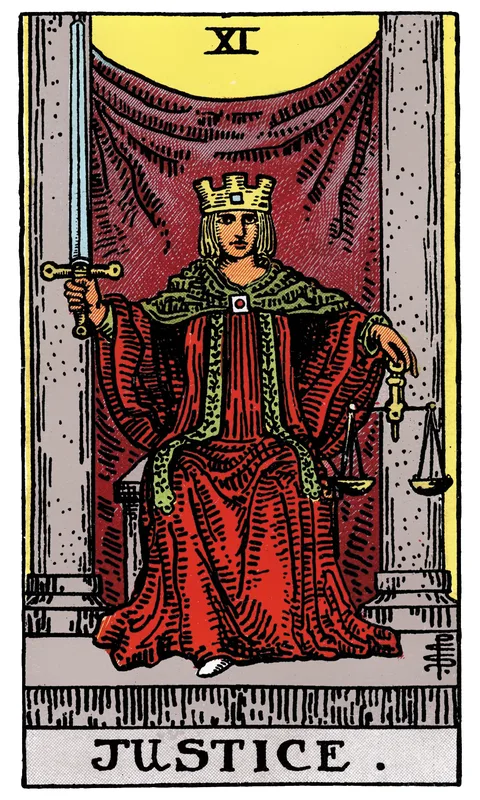 Justice (XI), Major Arcana card from the Rider-Waite-Smith tarot