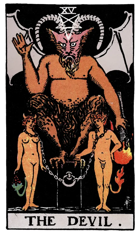 The Devil (XV), Major Arcana card from the Rider-Waite-Smith tarot