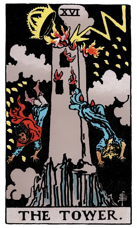 The Tower (XVI), Major Arcana card from the Rider-Waite-Smith tarot