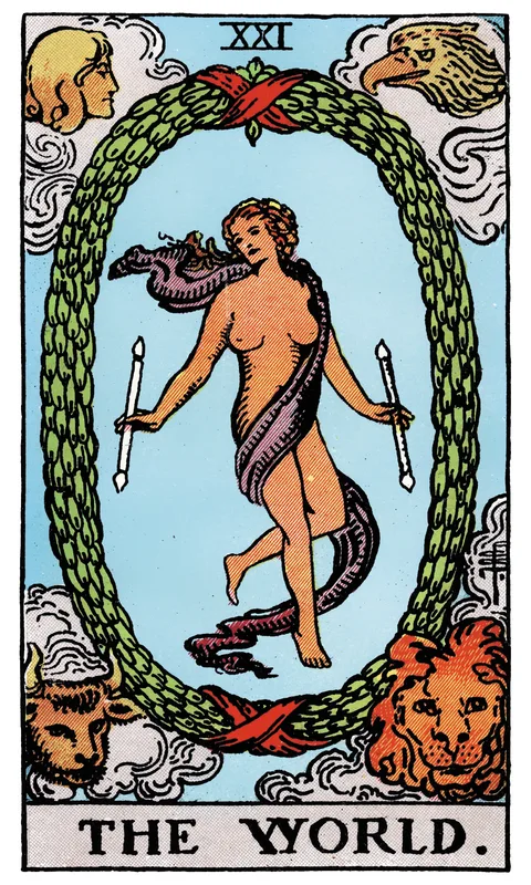The World (XXI), Major Arcana card from the Rider-Waite-Smith tarot