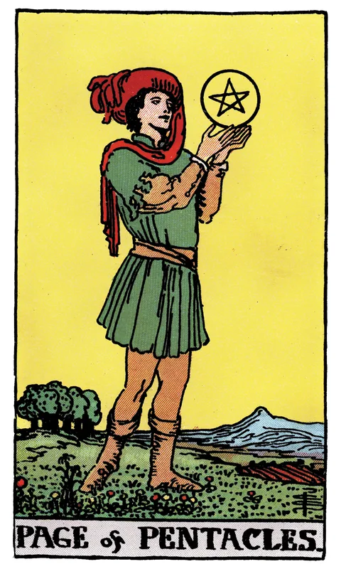 Page of Pentacles, Minor Arcana card from the Rider-Waite-Smith tarot