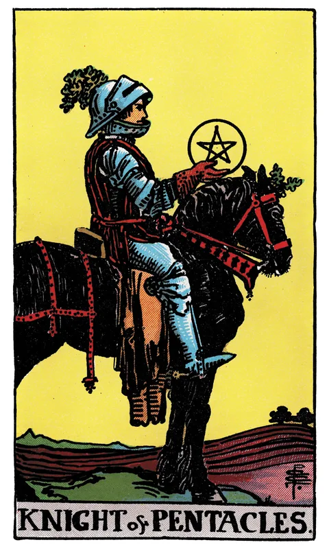 Knight of Pentacles, Minor Arcana card from the Rider-Waite-Smith tarot