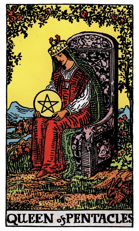Queen of Pentacles, Minor Arcana card from the Rider-Waite-Smith tarot