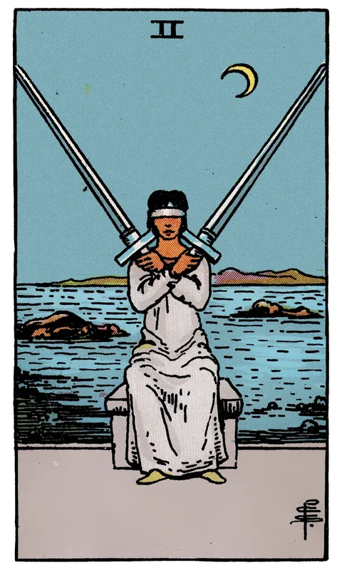Two of Swords, Minor Arcana card from the Rider-Waite-Smith tarot