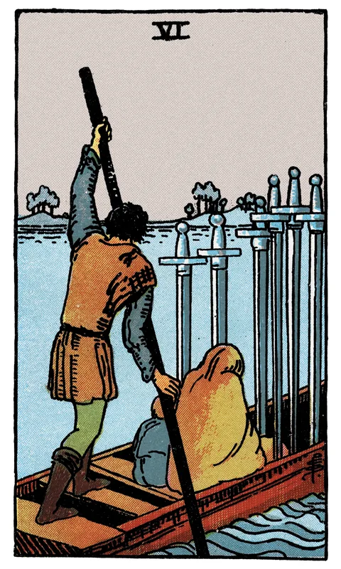 Six of Swords, Minor Arcana card from the Rider-Waite-Smith tarot