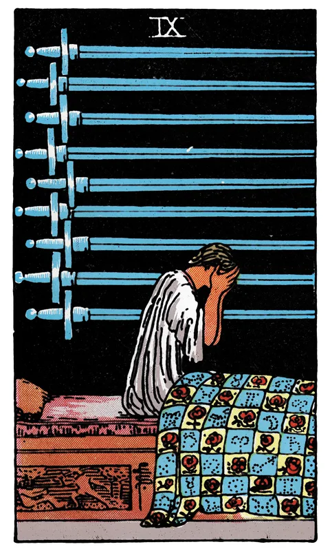 Nine of Swords, Minor Arcana card from the Rider-Waite-Smith tarot