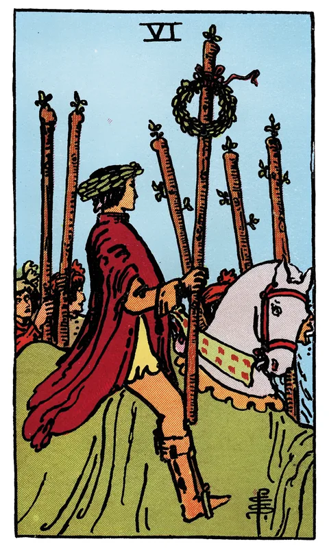 Six of Wands, Minor Arcana card from the Rider-Waite-Smith tarot