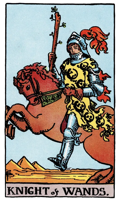 Knight of Wands, Minor Arcana card from the Rider-Waite-Smith tarot