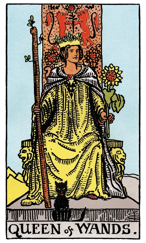 Queen of Wands, Minor Arcana card from the Rider-Waite-Smith tarot